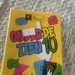 Geel kinderspel 'Onder de tien' met 100% compostable verpakking, prijs €12,95