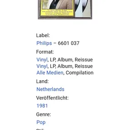Vinyl LP-hoes van een Philips-compilatie uit 1981 uit Nederland