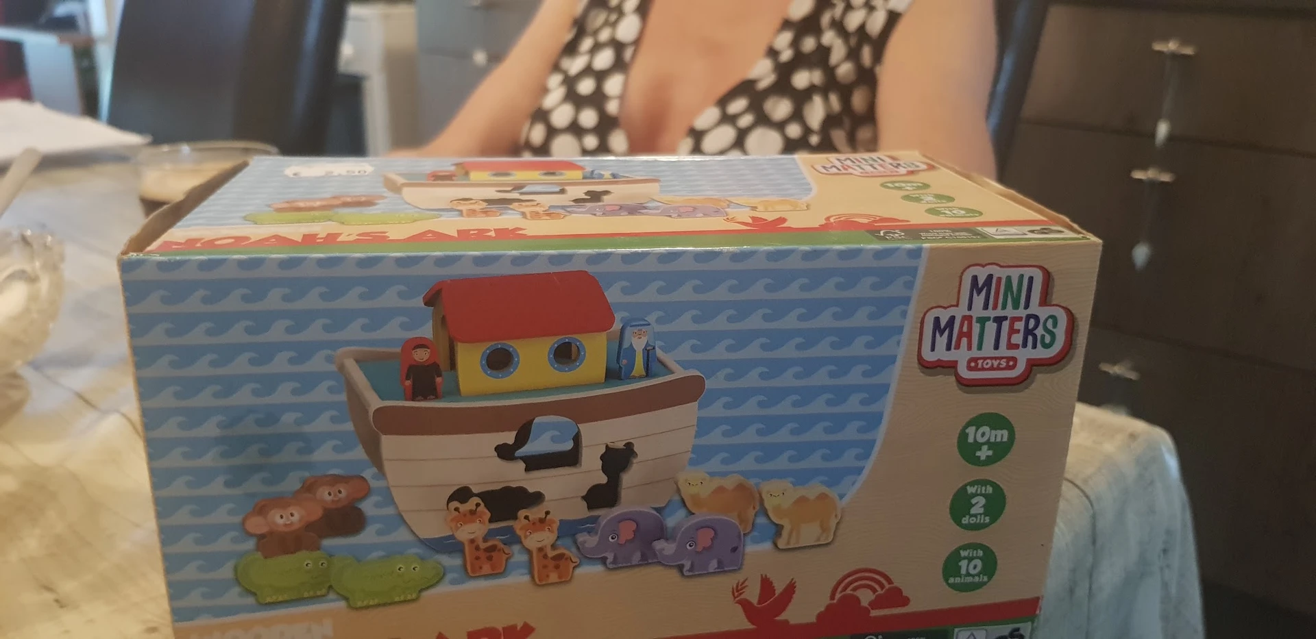 Mini Matters speelset met houten bootje, dieren en poppetjes, nog in verpakking