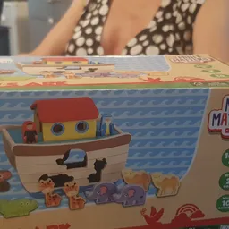 Mini Matters speelset met houten bootje, dieren en poppetjes, nog in verpakking