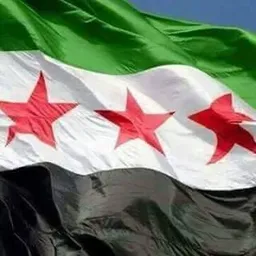 Syrische vlag wapperend in de wind