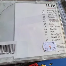 Tracklijst met nummers en artiestennamen, mogelijk van een muziekalbum of afspeellijst