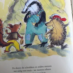 Kinderboekillustratie met dieren in retrostijl