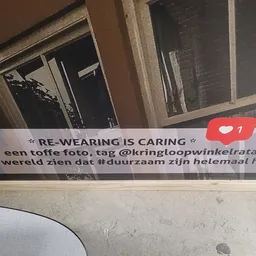 Instagram-bericht over duurzaamheid en hergebruik met hashtags