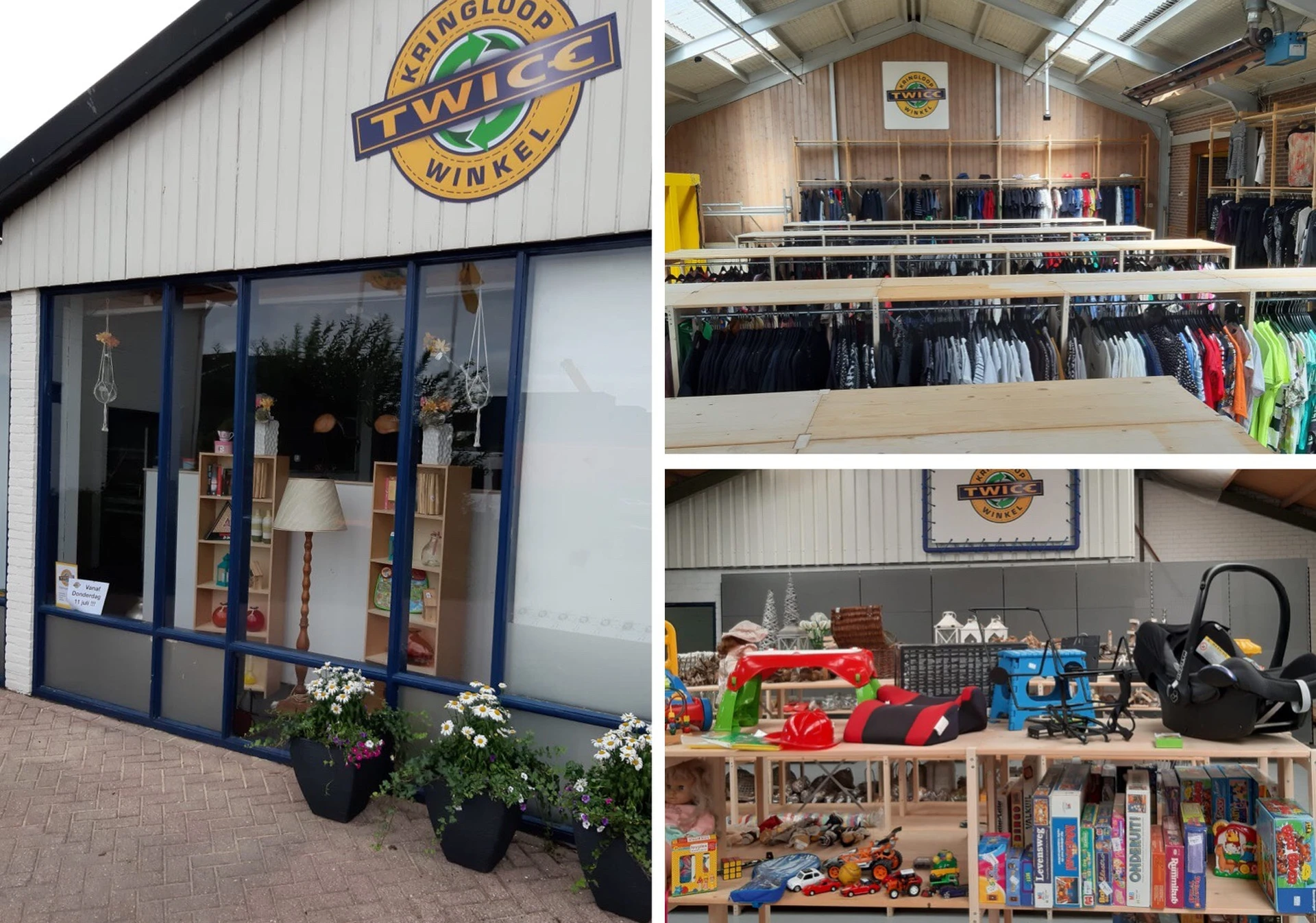 Kringloopwinkel Twice in Hippolytushoef met tweedehands boeken, gereedschappen en huis- en inrichting