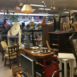 Winkelvloer met meubels, lampen, stoelen en decoratiespullen uit het assortiment