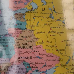 Politieke kaart van Oost-Europa met Rusland, Oekraïne en omliggende landen