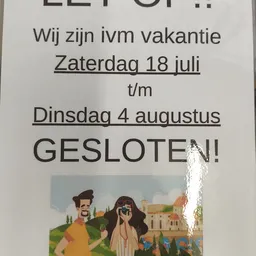 Aangekondigd vakantie-/sluitingsbericht met illustratie
