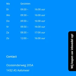 Openingstijden en contactgegevens van een kringloopwinkel