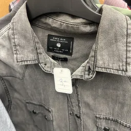 Grijze spijkerjasje van Zara Man met prijskaartje van 3 euro
